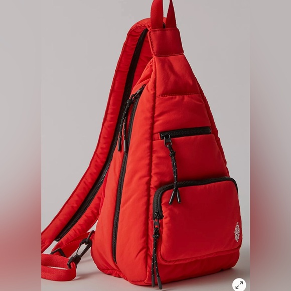 FREE PEOPLE FP Movement Cakewalk Sling Flame New With Tags Red - Picture 3 of 7